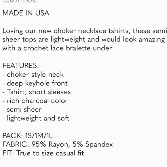 NWT Choker Tee in Charcoal,Semi Sheer and Longline Tee Top - Picture 3 of 9